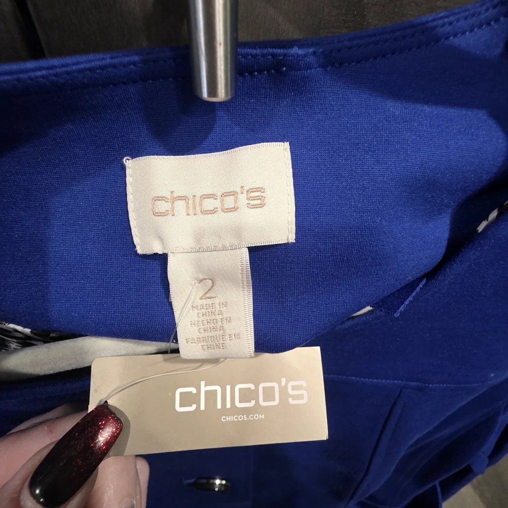 Chico's Royal Blue Trench Coat - Picture 8 of 9